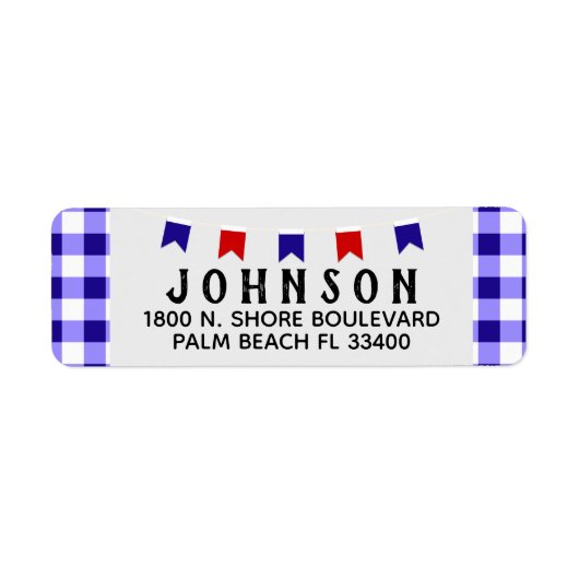 Picnic & Banner | Blue Checkered Tablecloth Summer (Vorne)