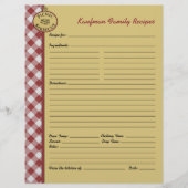 Picnic Barbecue Red Checkered Custom Rezept Page (Vorderseite)