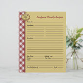 Picnic Barbecue Red Checkered Custom Rezept Page (Stehend Vorderseite)