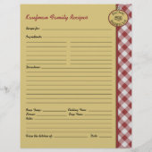 Picnic Barbecue Red Checkered Custom Rezept Page (Rückseite)