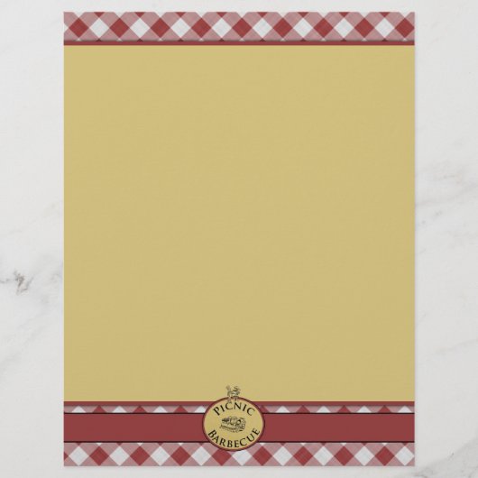Picnic Barbecue Red Checkered Letterhead (Vorderseite)