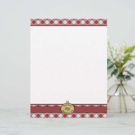 Picnic Barbecue Red Checkered Letterhead (Stehend Vorderseite)