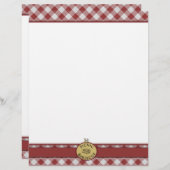 Picnic Barbecue Red Checkered Letterhead (Vorne/Hinten)