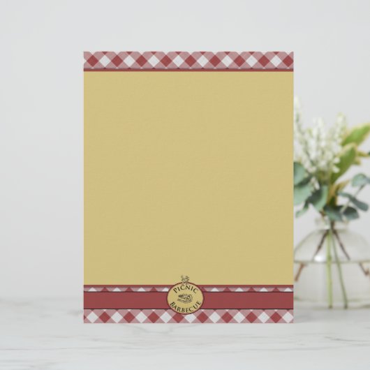 Picnic Barbecue Red Checkered Letterhead (Stehend Vorderseite)