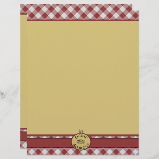 Picnic Barbecue Red Checkered Letterhead (Vorne/Hinten)