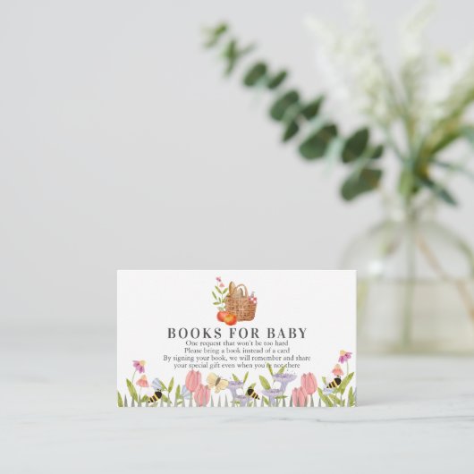 Picnic Basket Floral Baby Shooting Book Request En Begleitkarte (Stehend Vorderseite)