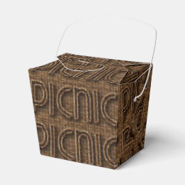 Picnic Basket Funny Wicker Typografie Brown Party Geschenkschachtel