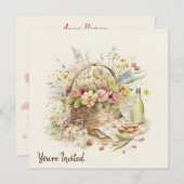 Picnic Basket mit Weinflasche Geburtstagsparty Einladung (Vorne/Hinten)