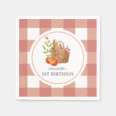 Picnic Basket Red GIngham Birthday Napkins Serviette (Vorderseite)