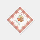 Picnic Basket Red GIngham Birthday Napkins Serviette (Ecke)