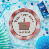 Picnic Basket Red Kariert Pappteller (Party)
