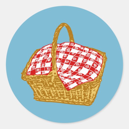 Picnic Basket Runder Aufkleber (Vorderseite)