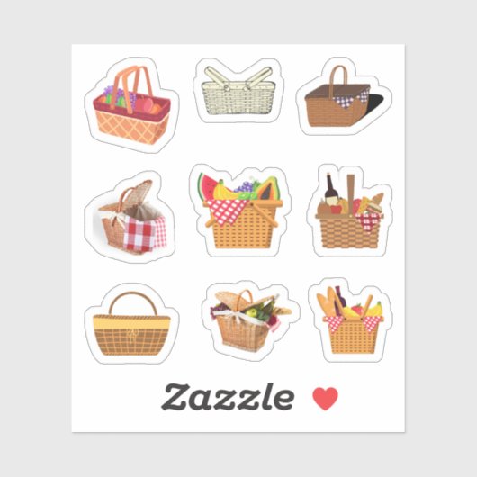 Picnic Basket Stickers Aufkleber (Blatt)