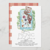 Picnic Basket Watercolor Brautparty Einladung (Vorne/Hinten)