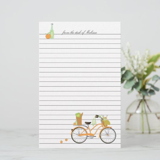 Picnic Bicycle Briefpapier (Stehend Vorderseite)