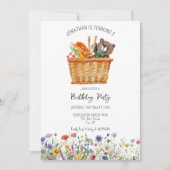 Picnic Birthday Einladung Rosa Gingham Frühjahr (Vorderseite)