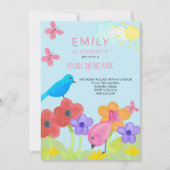 Picnic Birthday Party Farbenfrohe Kinder Garten Einladung (Vorderseite)