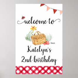 Picnic Birthday Welcome Sign Poster
