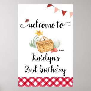 Picnic Birthday Welcome Sign Poster