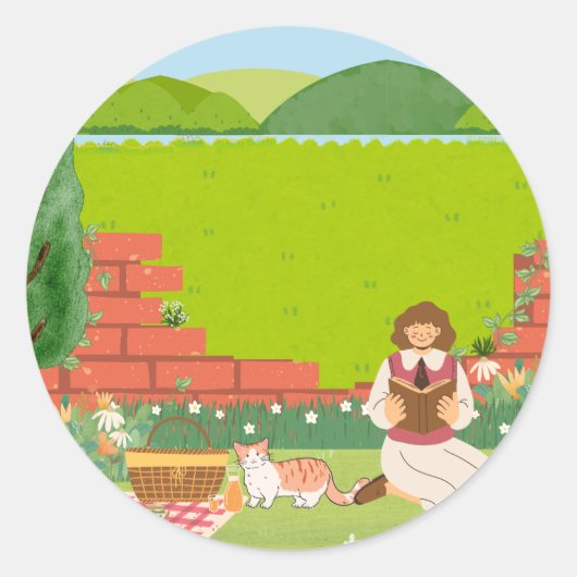 Picnic Cat Sticker (Vorderseite)