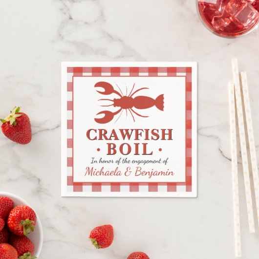 Picnic Crawfish Boil Lobster Party Verlobung Rot Serviette (Beispiel)