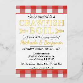 Picnic Crawfish Boil Seafood Party Verlobung Folieneinladung