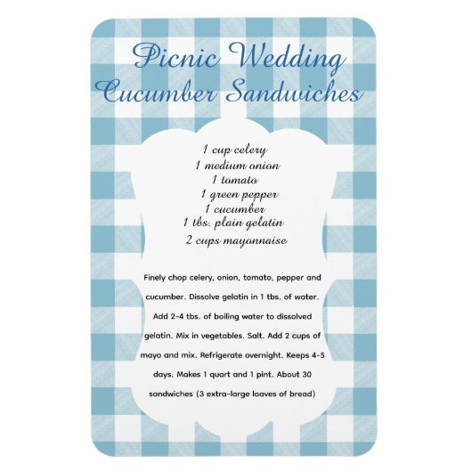 Picnic Cucumber Sandwich Recipe Magnet (Vertikal)