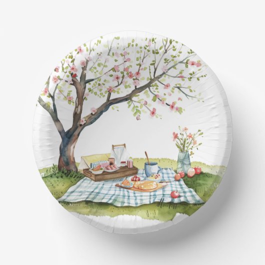 Picnic Design Round Paper Bowls Pappteller (Vorderseite)