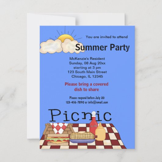 Picnic Einladung (Vorderseite)