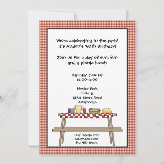 Picnic-Einladung Einladung (Vorderseite)