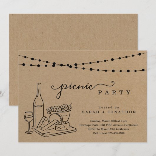 Picnic-Einladung Einladung (Vorne/Hinten)