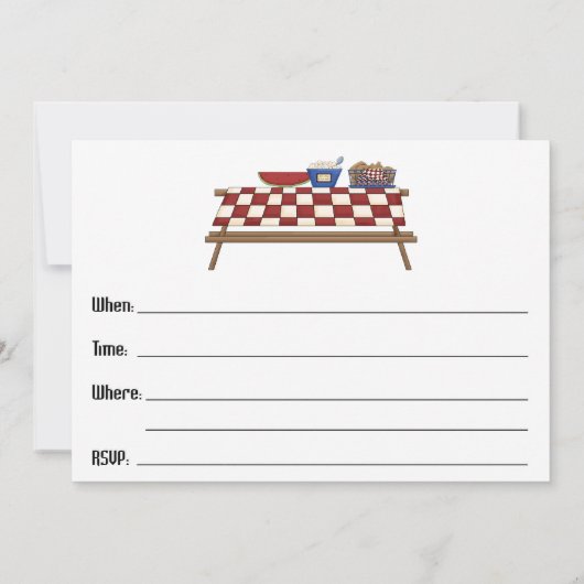 Picnic-Einladung Einladung (Rückseite)