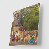 Picnic en la Quinta da Regaleira Quadratische Wanduhr (Winkel)