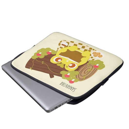 Picnic Frog liest ein Buch Laptopschutzhülle (Vorne Knopf)