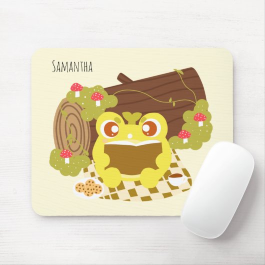 Picnic Frog liest ein Buch Mousepad (Mit Mouse)