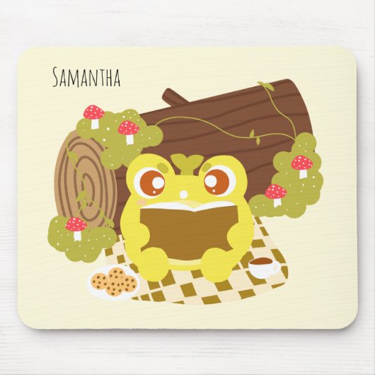 Picnic Frog liest ein Buch Mousepad (Vorne)
