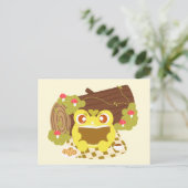 Picnic Frog liest ein Buch Postkarte (Stehend Vorderseite)