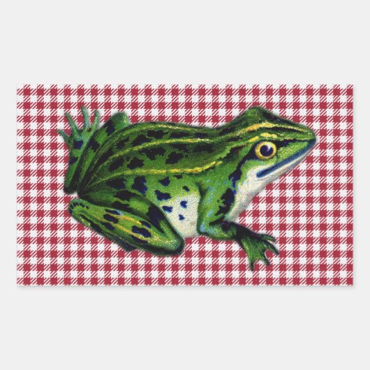 Picnic Frog Print Rechteckiger Aufkleber (Vorderseite)