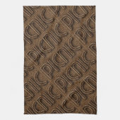 Picnic Funny Wicker Style Typography Brown Geschirrtuch (Vertikal)