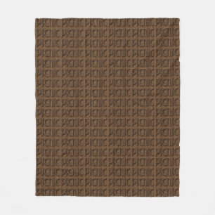 Picnic Funny Wicker Typografie Brown Text Blanket Fleecedecke