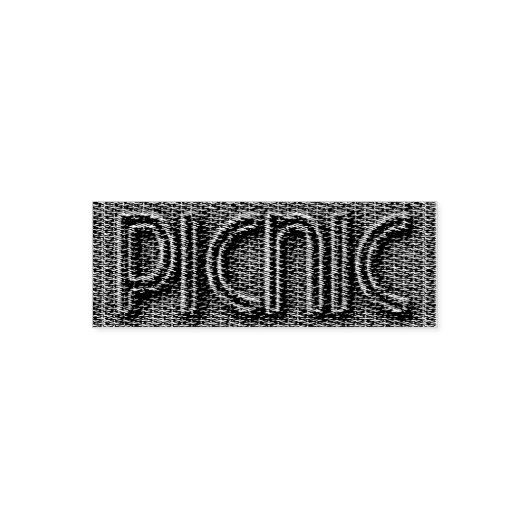 Picnic Funny Wicker Typografy Self Inking Briefmar Permastempel (Design)