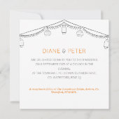 Picnic Garden Minimalistisch Black and White Weddi Einladung (Rückseite)