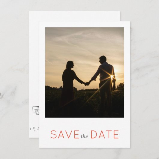Picnic Garden Minimalistisch Black and White Weddi Save The Date (Vorne/Hinten)