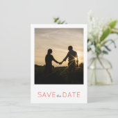 Picnic Garden Minimalistisch Black and White Weddi Save The Date (Stehend Vorderseite)