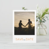 Picnic Garden Minimalistisch Black and White Weddi Save The Date (Stehend Vorderseite)