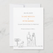Picnic Garden Minimalistisch Black and White Weddi Save The Date (Rückseite)