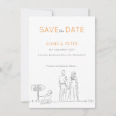 Picnic Garden Minimalistisch Black and White Weddi Save The Date (Vorderseite)