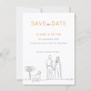 Picnic Garden Minimalistisch Black and White Weddi Save The Date