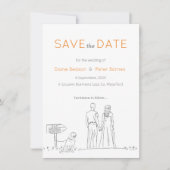 Picnic Garden Minimalistisch Black and White Weddi Save The Date (Vorderseite)