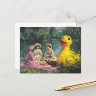 Picnic Giant Duck Imitats Historisches Gemälde Postkarte